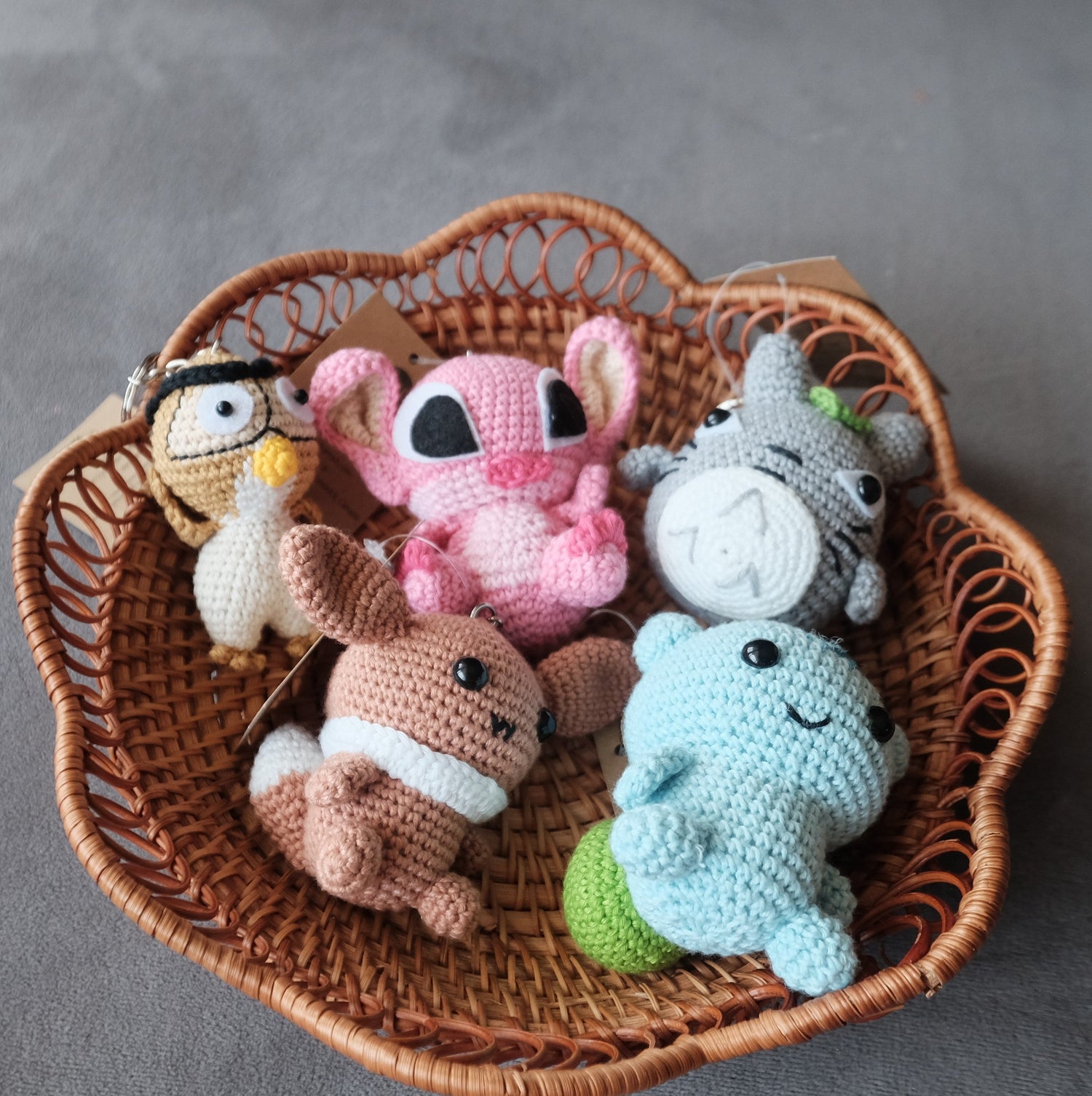 Crochet keychains and charms