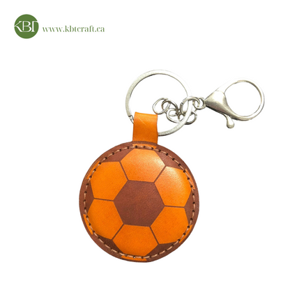 Handcrafted Round Real Leather Keychains