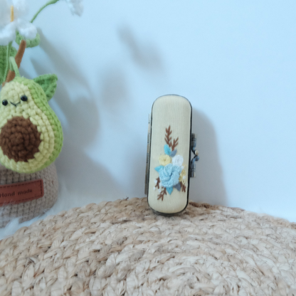 Vintage Embroidered Lipstick Case With Mirror.