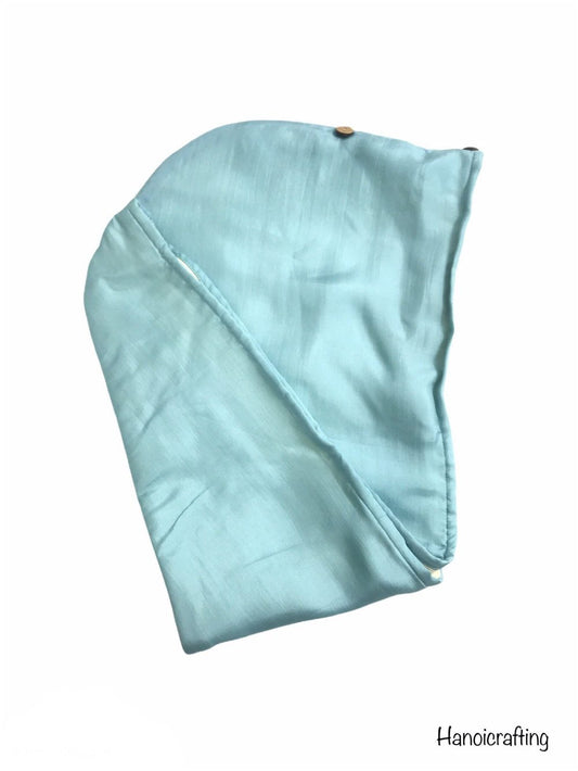 Natural Handwoven Mulberry T-shirt Hair Towel | Raw Silk Hair Towel Prevents Hair Loss