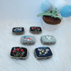 Hand-Embroidered Portable Pocket Mirror – Eye Makeup Compact