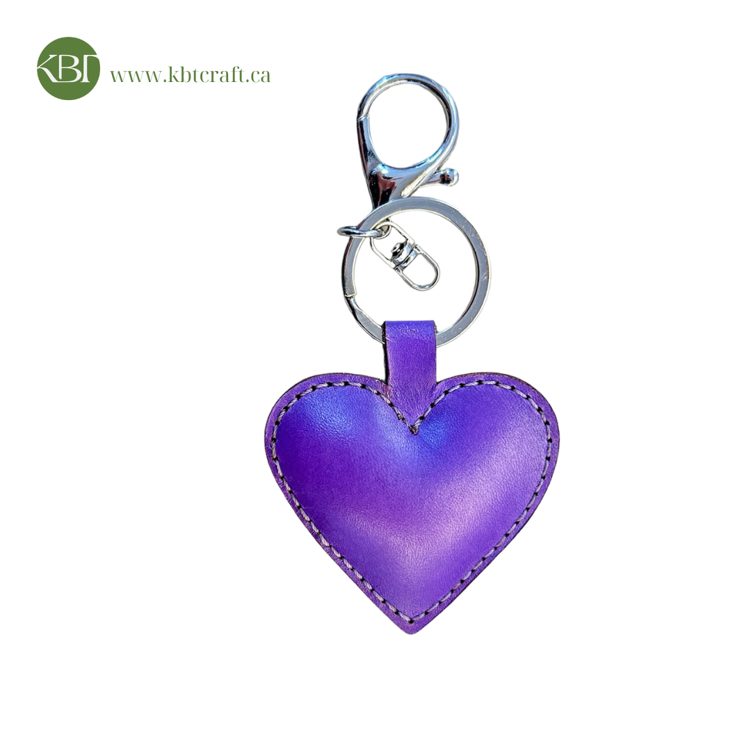 Handcrafted Heart Real Leather Keychains