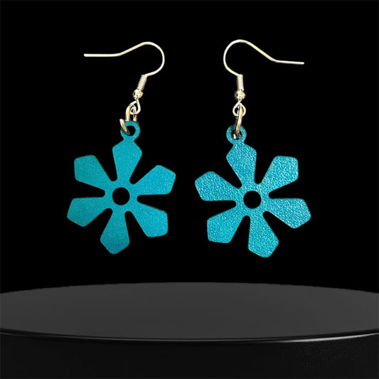 Handmade Real Leather Earrings – flowers