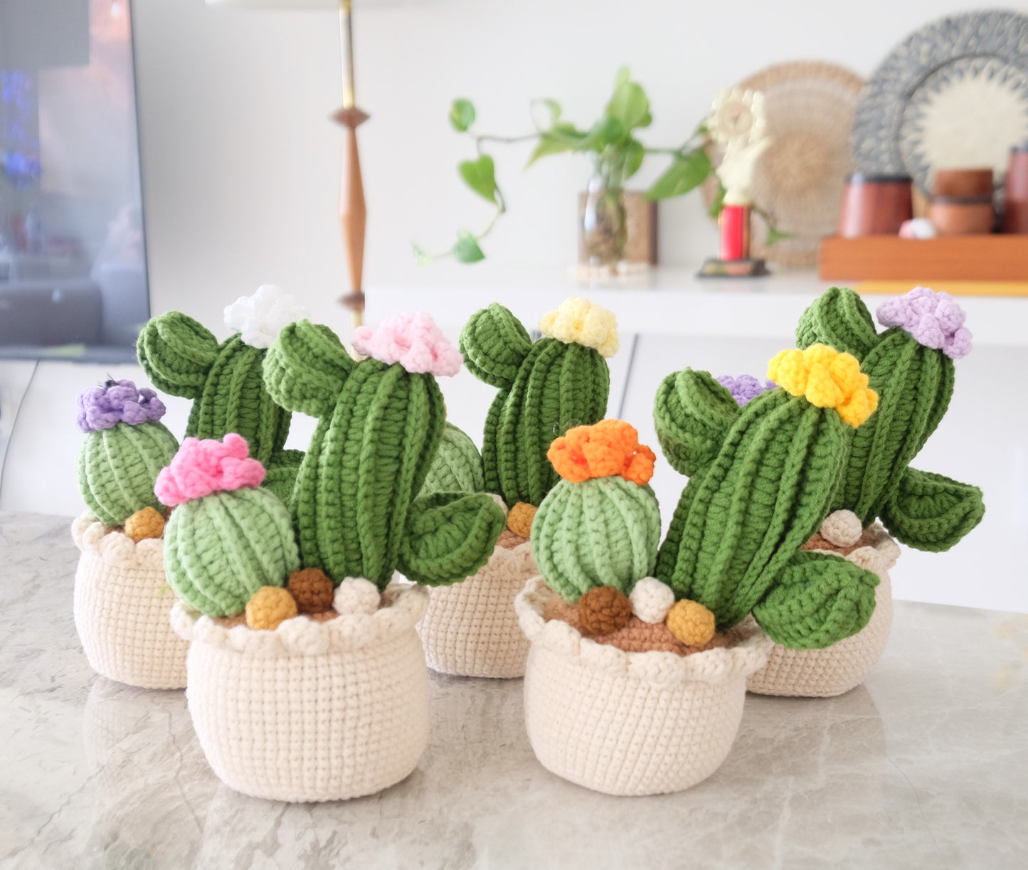 Handmade Crochet Blooming Cactus Garden 🌵✨