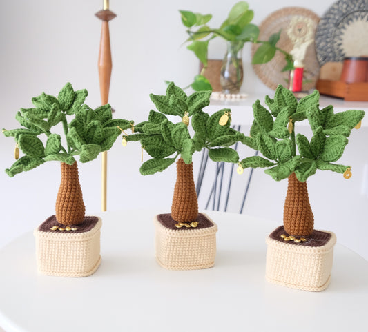 Handmade Crochet Deluxe Money Tree in Square Pot 🌿💰✨