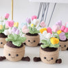 Cute Crochet Flower Pot, Handmade Amigurumi Plant, Kawaii Desk Decor, Forever Flowers, Office Decor, Housewarming Gift, Gift for Her