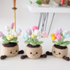 Cute Crochet Flower Pot, Handmade Amigurumi Plant, Kawaii Desk Decor, Forever Flowers, Office Decor, Housewarming Gift, Gift for Her