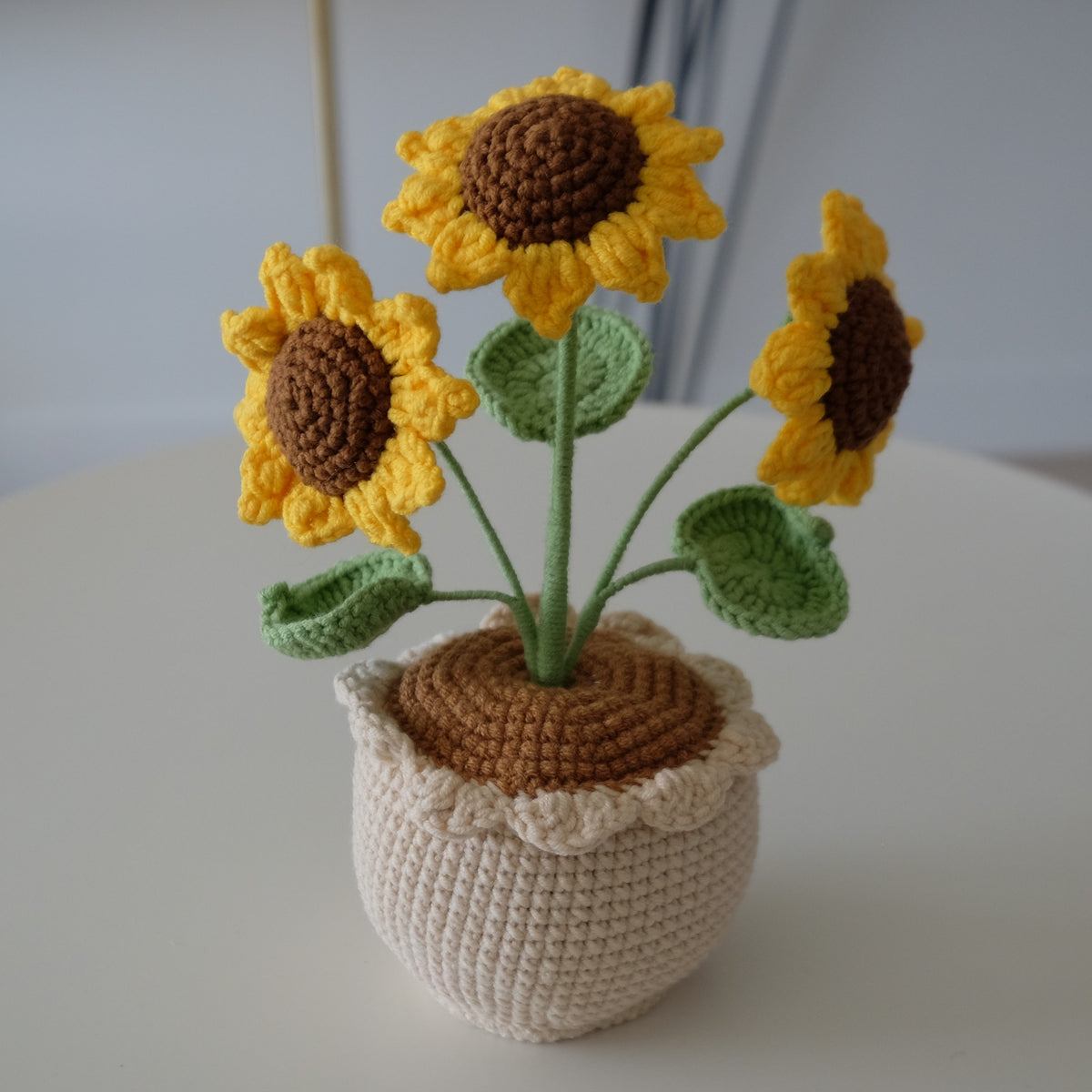 Handmade Crochet Sunflower Pot, Amigurumi Sunflower, Forever Flowers, Crochet Plant, Home Decor, Desk Decor, Gift for Her