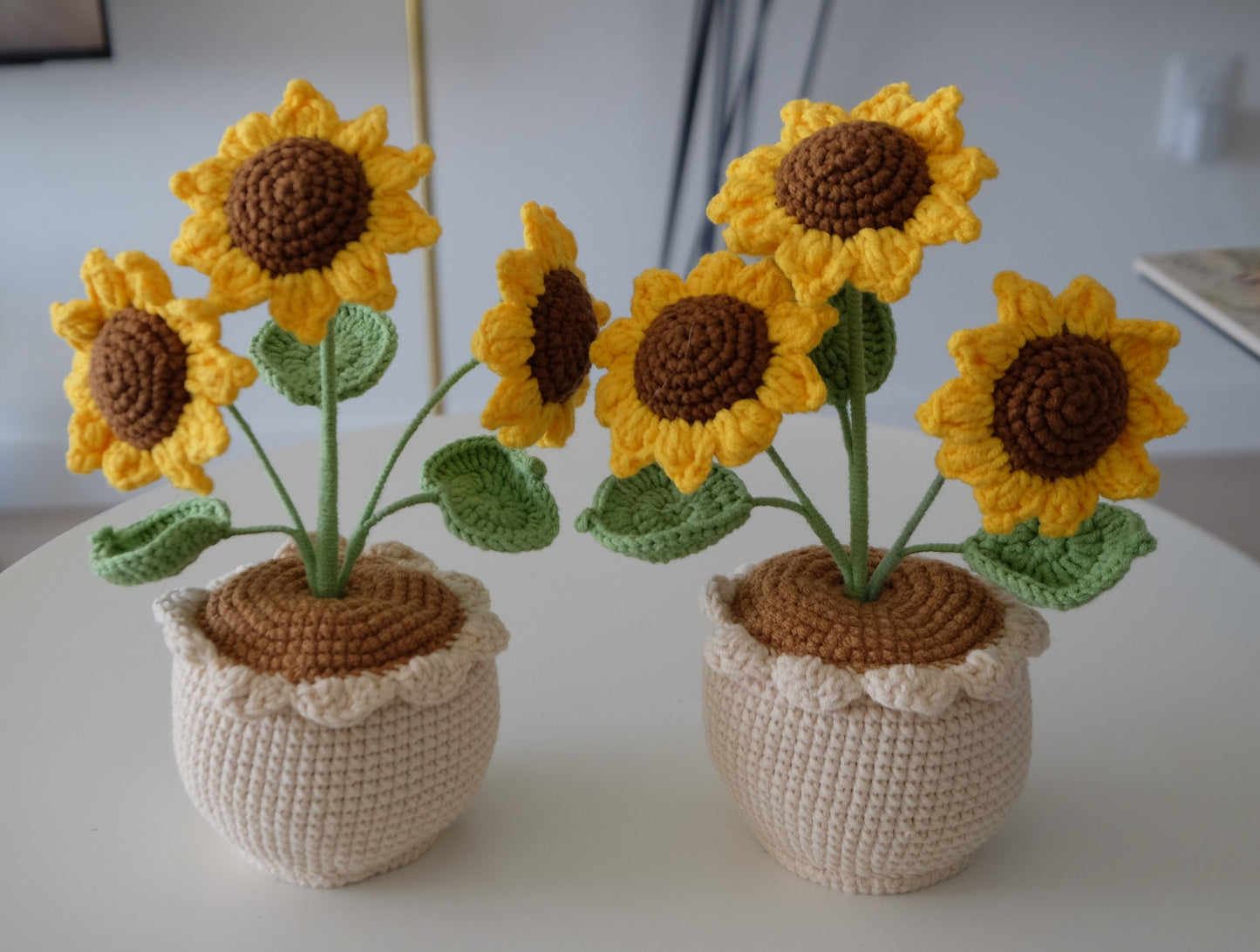 Handmade Crochet Sunflower Pot, Amigurumi Sunflower, Forever Flowers, Crochet Plant, Home Decor, Desk Decor, Gift for Her
