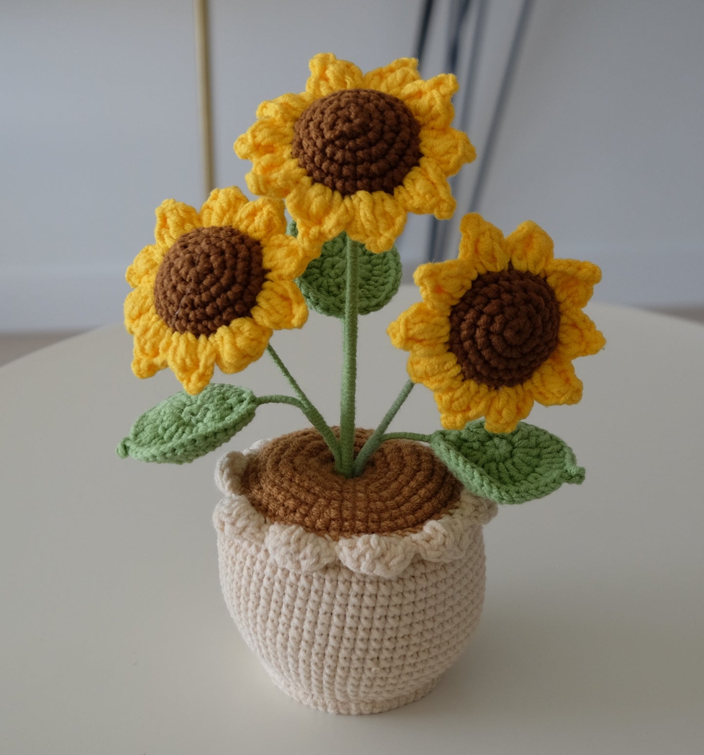 Handmade Crochet Sunflower Pot, Amigurumi Sunflower, Forever Flowers, Crochet Plant, Home Decor, Desk Decor, Gift for Her