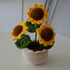 Handmade Crochet Sunflower Pot, Forever Sunflower, Amigurumi Flower, Crochet Plant, Desk Decor, Housewarming Gift, Gift for Her