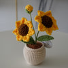 Handmade Crochet Sunflower Pot- 2flowers