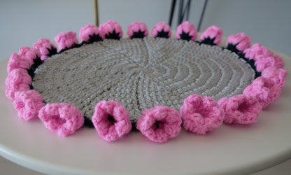 Coquette Aesthetic: Handmade Crochet Tulip Centerpiece Mat 🌸✨
