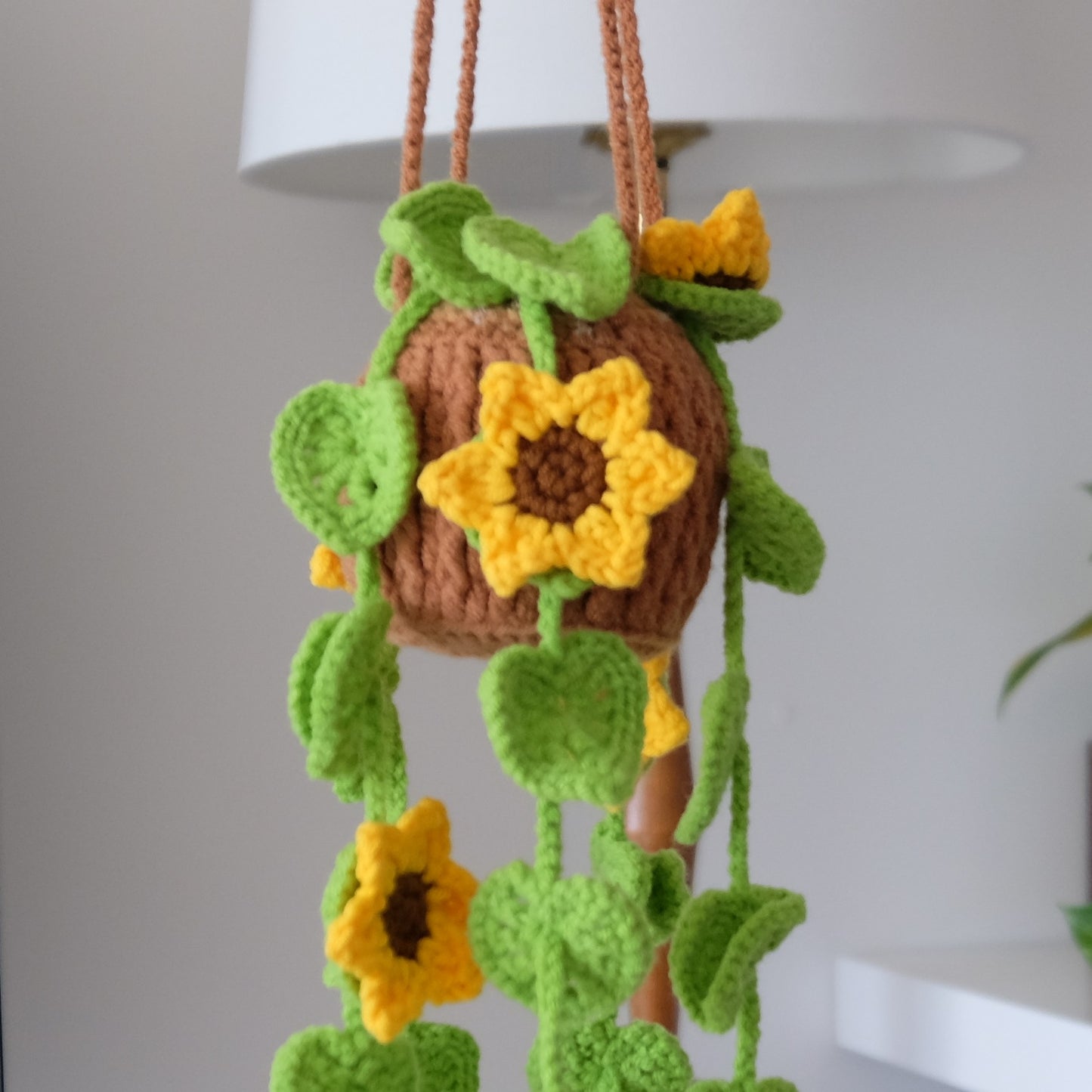 Handmade Crochet Hanging Sunflower Plant | Cozy Everlasting Vines 🌻🌿