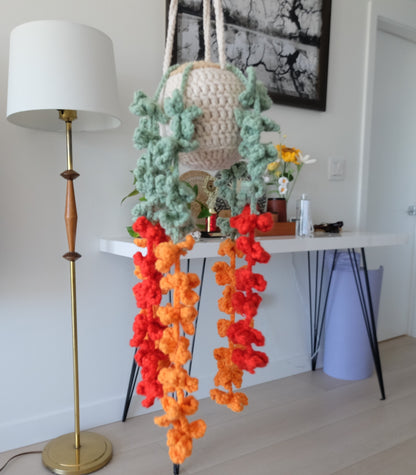 Cozy Crochet Hanging Wisteria &amp; Vine Basket | Everlasting Cascading Blooms 🌿💜