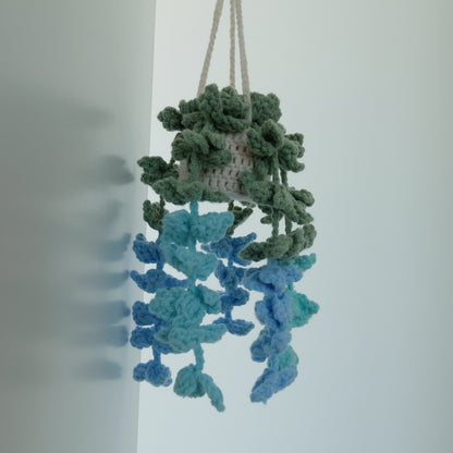 Cozy Crochet Hanging Wisteria &amp; Vine Basket | Everlasting Cascading Blooms 🌿💜