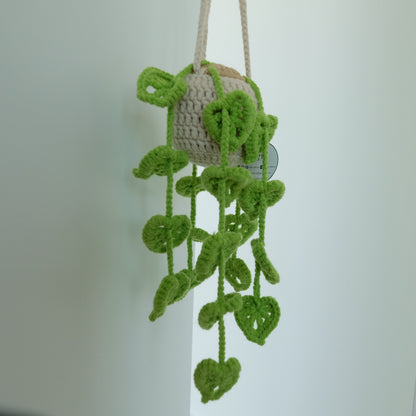 Handmade Crochet Hanging Plant Decor | Cozy Heart-Leaf Vines 🌿✨