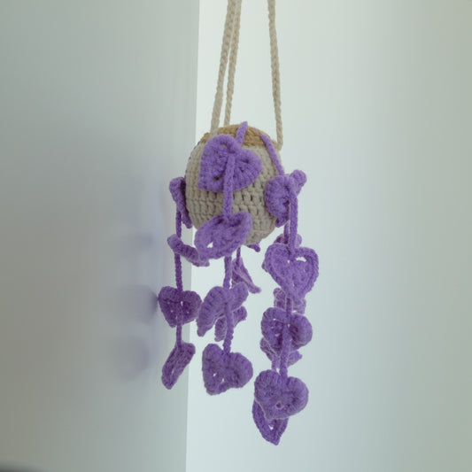 Handmade Crochet Hanging Plant Decor | Cozy Heart-Leaf Vines 🌿✨