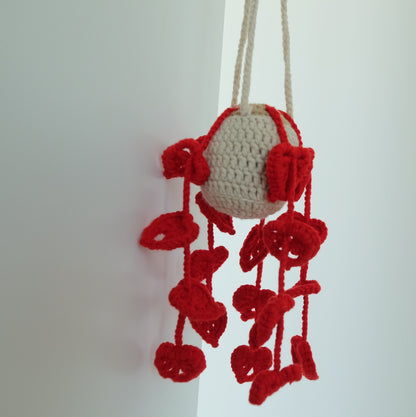 Handmade Crochet Hanging Plant Decor | Cozy Heart-Leaf Vines 🌿✨