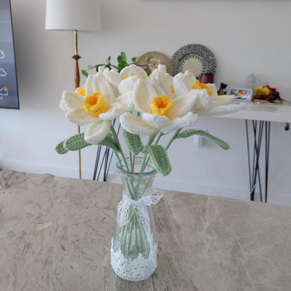 Handmade Crochet Daffodil Stems
