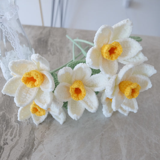 Handmade Crochet Daffodil Stems