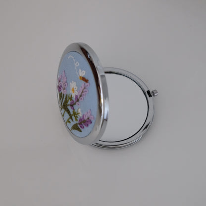 Hand-Embroidered Compact Mirror