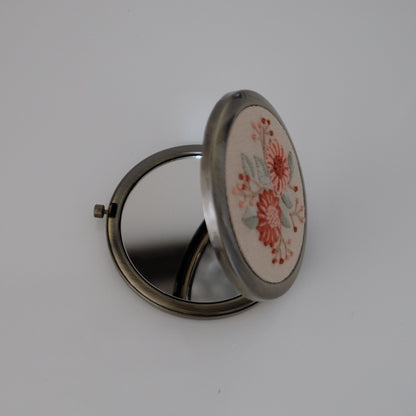 Hand-Embroidered Compact Mirror
