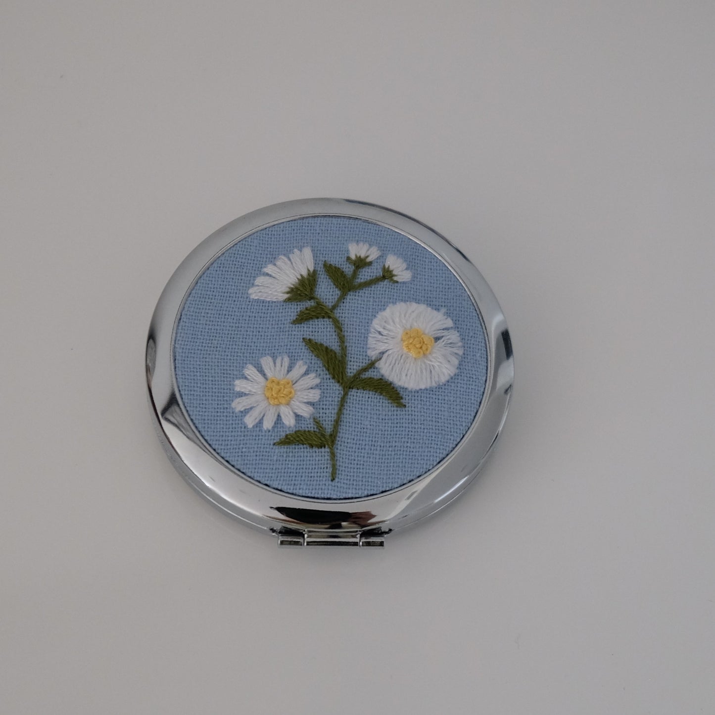 Hand-Embroidered Compact Mirror
