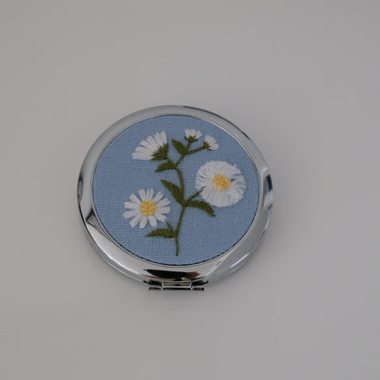 Hand-Embroidered Compact Mirror