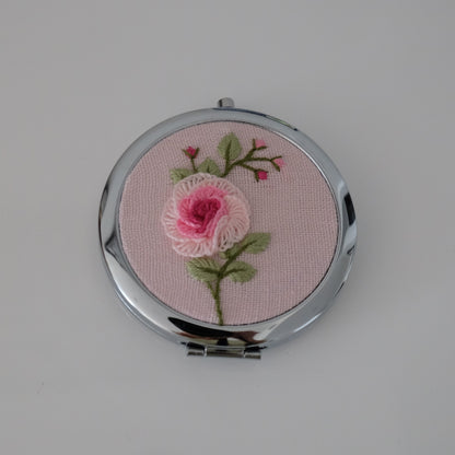 Hand-Embroidered Compact Mirror
