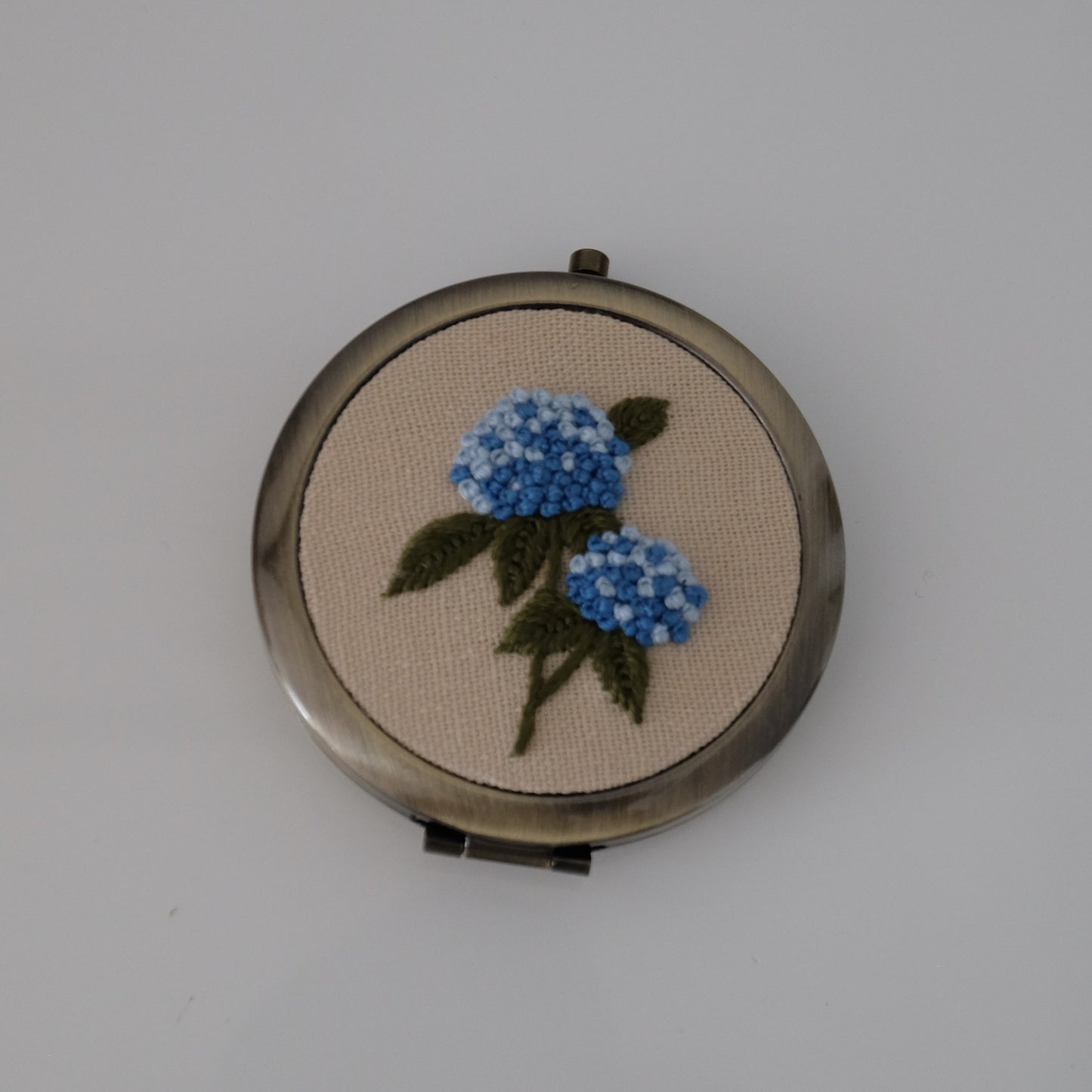 Hand-Embroidered Compact Mirror