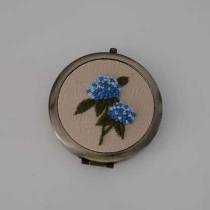 Hand-Embroidered Compact Mirror