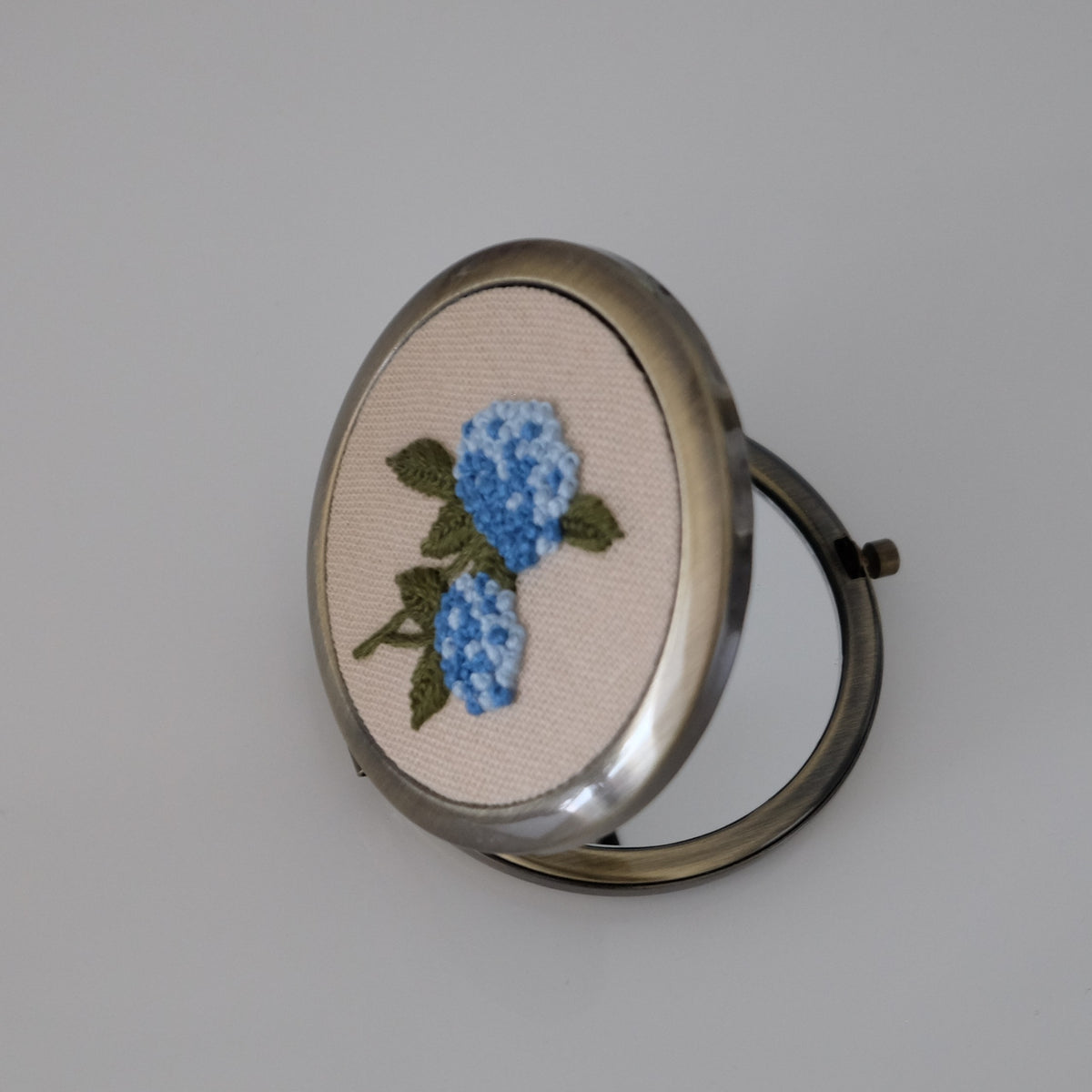 Hand-Embroidered Compact Mirror