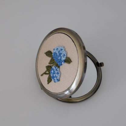 Hand-Embroidered Compact Mirror