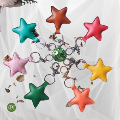 Handcrafted Star Real Leather Keychains
