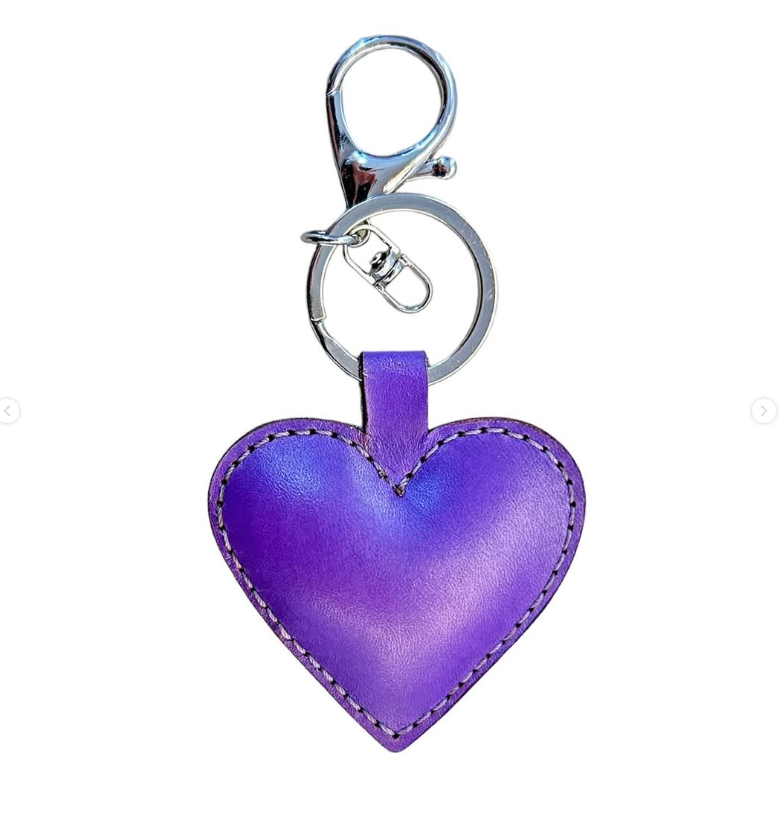 Handcrafted Heart Real Leather Keychains