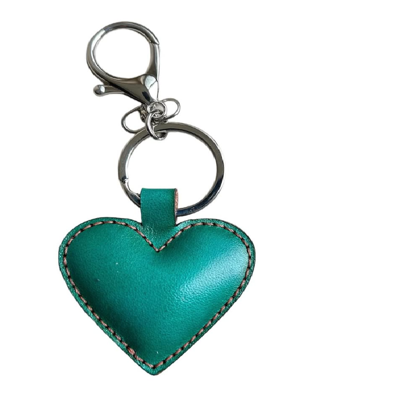 Handcrafted Heart Real Leather Keychains