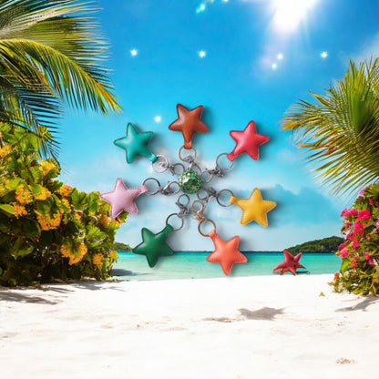 Handcrafted Star Real Leather Keychains