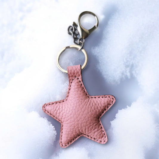 Handcrafted Star Real Leather Keychains