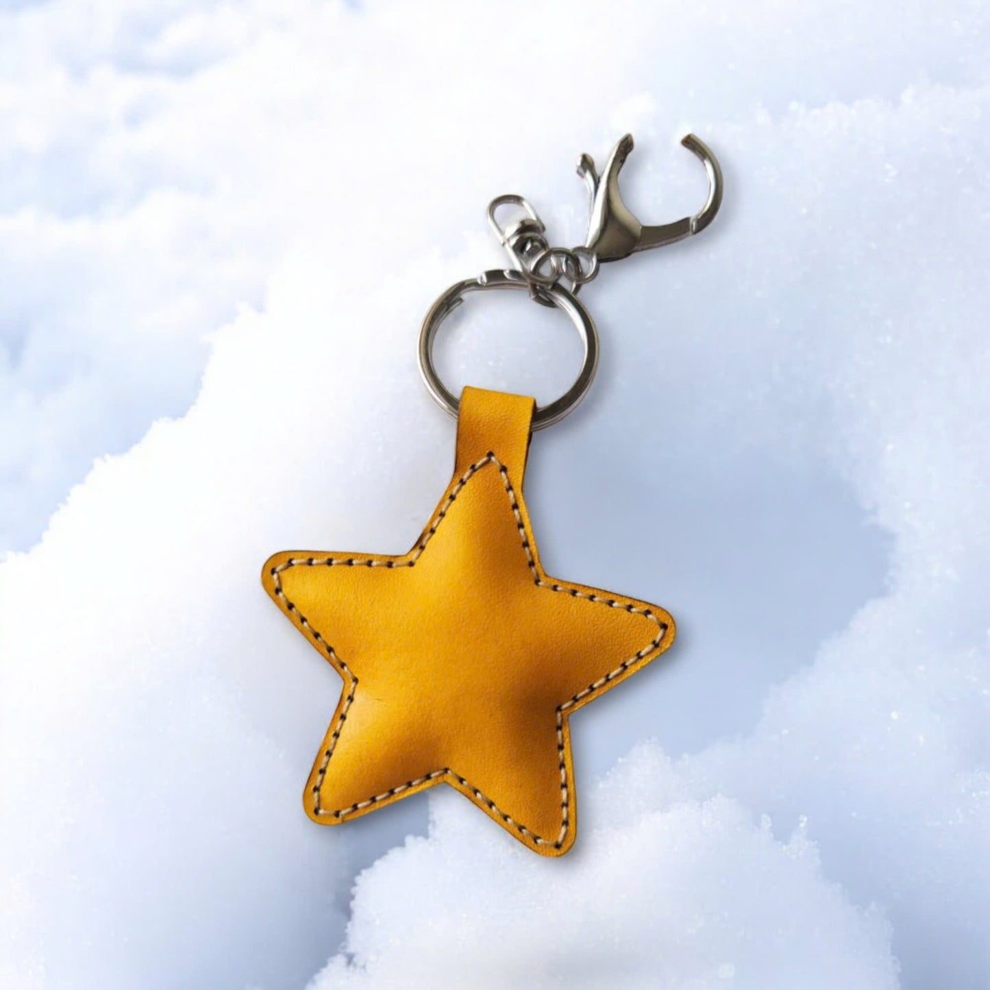 Handcrafted Star Real Leather Keychains