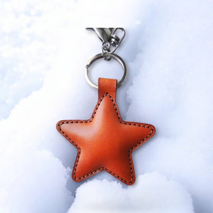 Handcrafted Star Real Leather Keychains