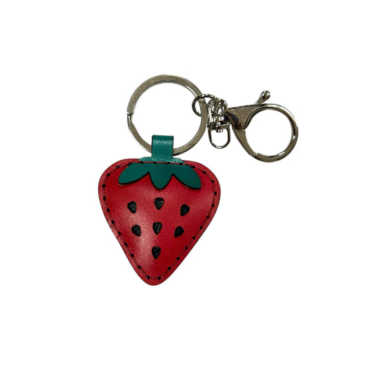 Handcrafted Leather Fruit Keychains – Strawberry, Acorn, & Watermelon Slice